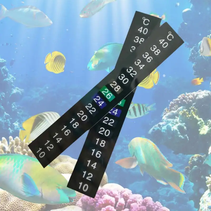 Aquarium Fish Tank Thermometers with 18-34 Degrees Temperature-sensitive Discoloration Thermometer