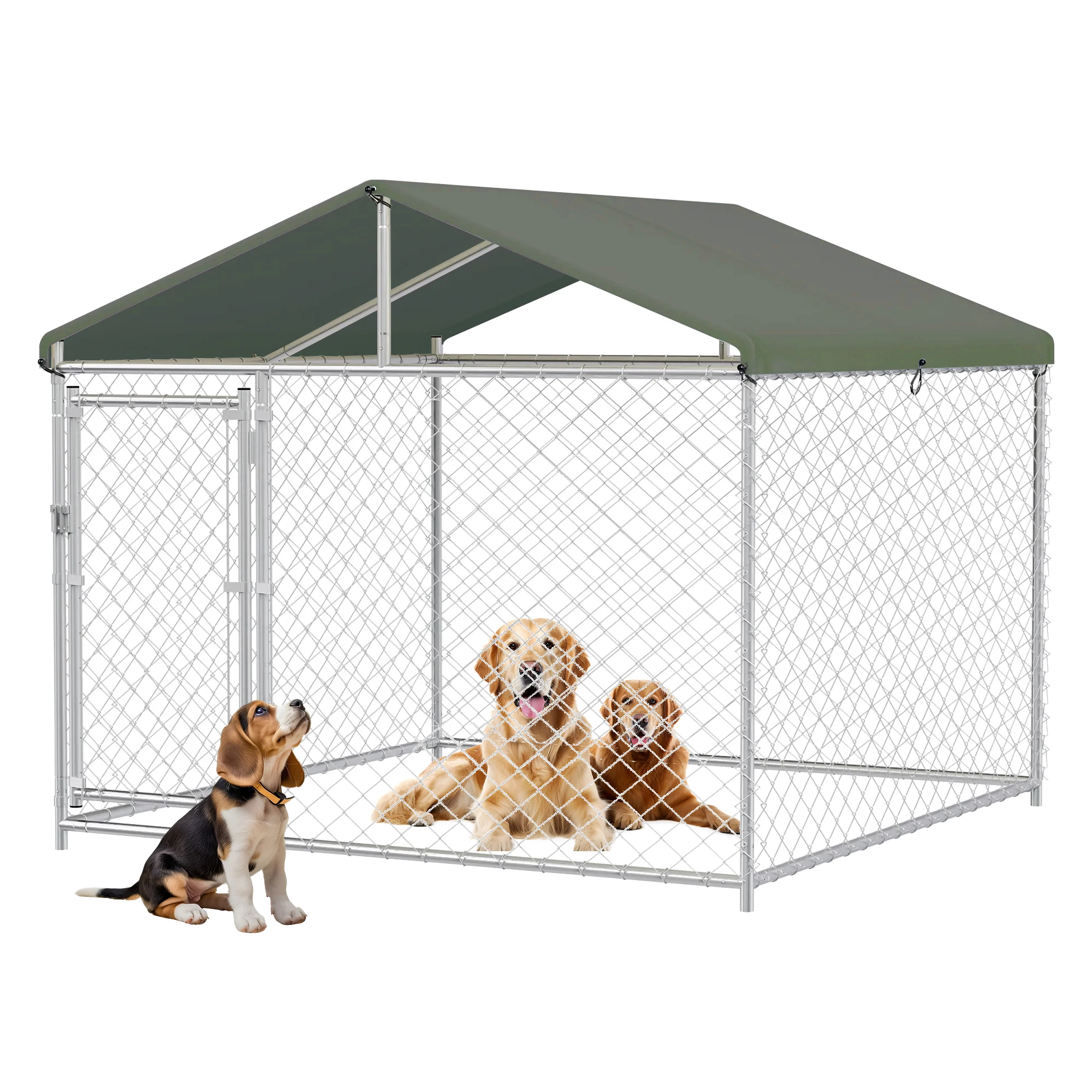 

Large Outdoor Dog Kennel 3.05Mx3.05Mx1.83M Heavy Duty Dog Kennel Galvanized Steel Dog Kennel Fence All Weather Conditions