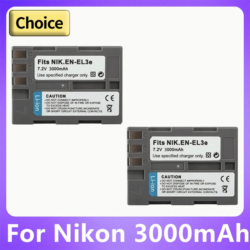 

Оригинальный аккумулятор и зарядное устройство для Nikon ENEL3e EN EL3e D30 D50 D70 D90 D70S D300 Аккумулятор для камеры 3000 мАч