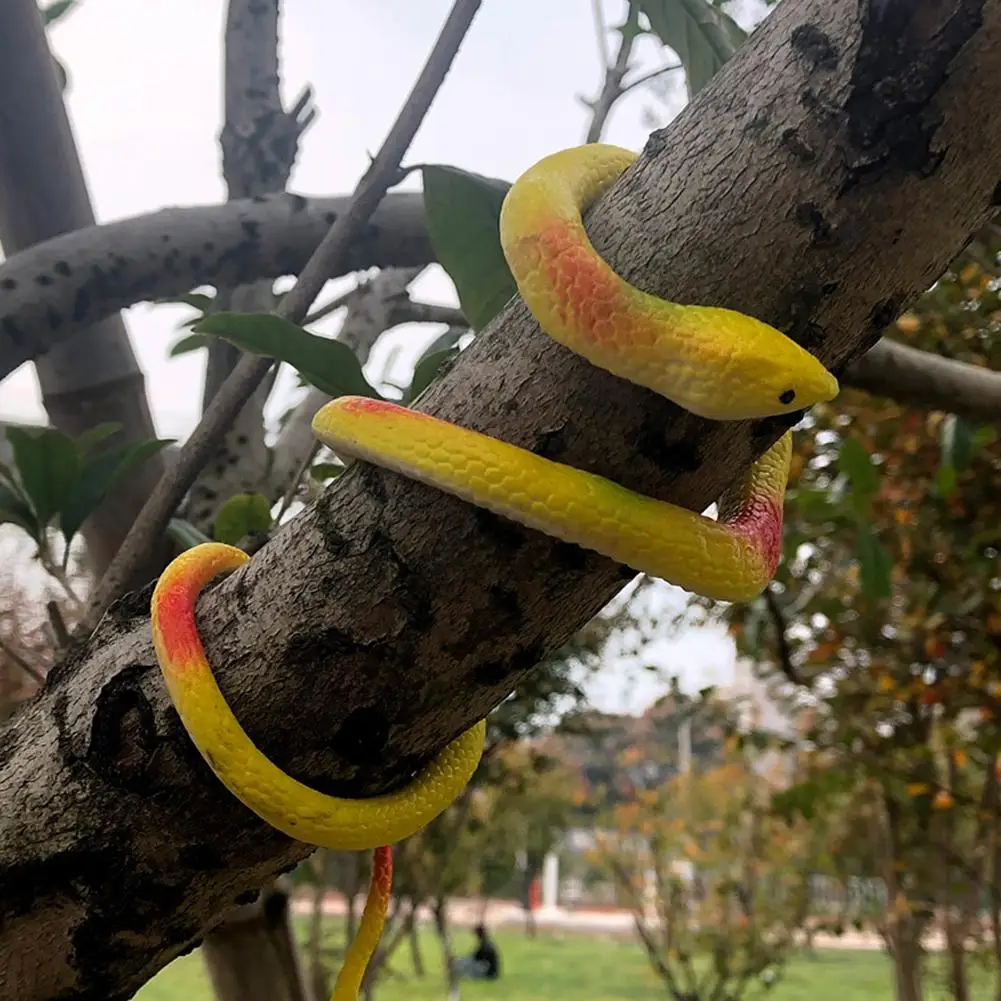 1 Buah Mainan Baru Ular Kepala Bulat Karet Mainan Rumit Simulasi 75Cm untuk Halloween (Warna Acak)