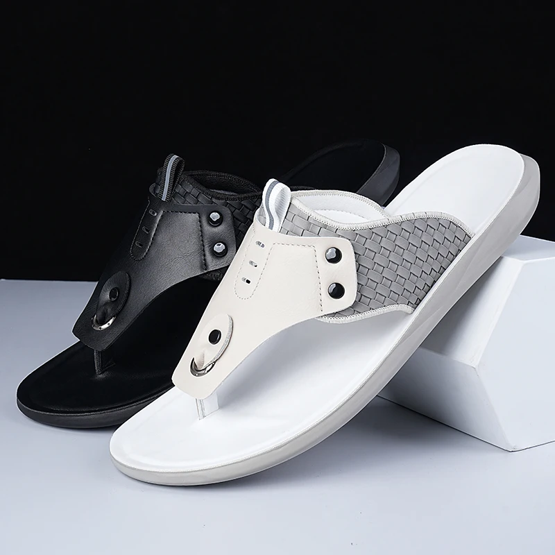 Summer Slippers Men Flip-Flops for Men Beach Slippers Brown Sandals Comfortable Shoes Non-Slip Bathroom Shoes Men Shoes