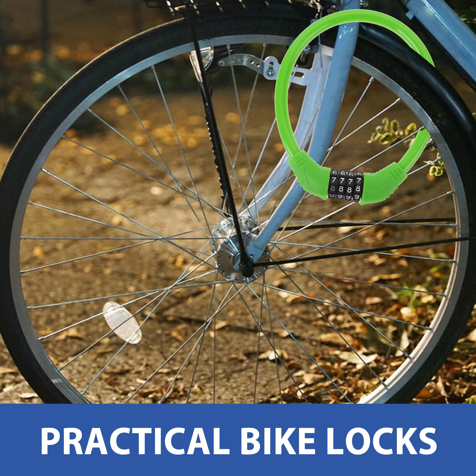 

4pcs Bicycle Lock Chain Steel Bike Security Anti-Theft Cable Locks For Motorcycles Cars Luggage Beach Bags Portable
