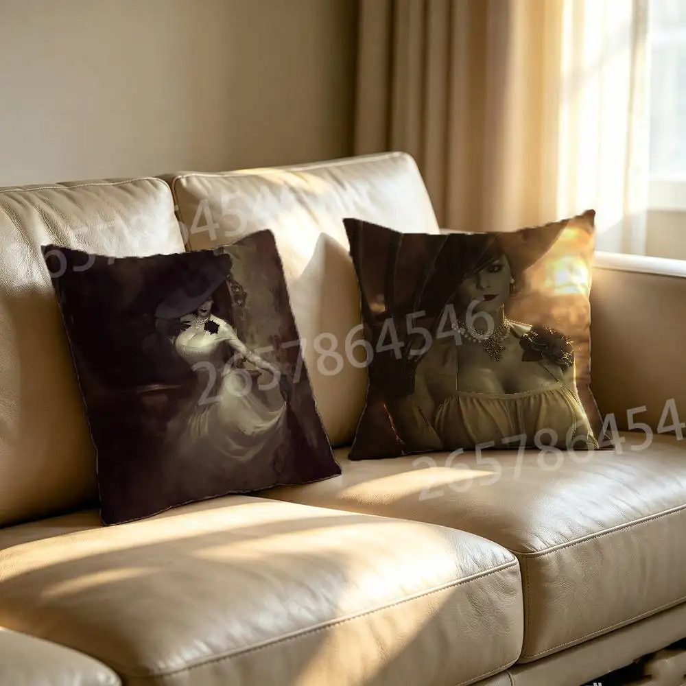 L-Lady Dimitrescu A-Alcina Dimitrescu Printed Pillow Cover Cushion Case Simple Sofa Pillow Case No Pillow Core