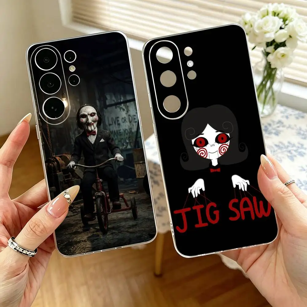 S-Saw J-Jigsaw   Phone Case For Samsung S25,S24,S21,S22,S23,S30,Ultra,S20,Plus,Fe,Note,10,9,5G Transparent Cover