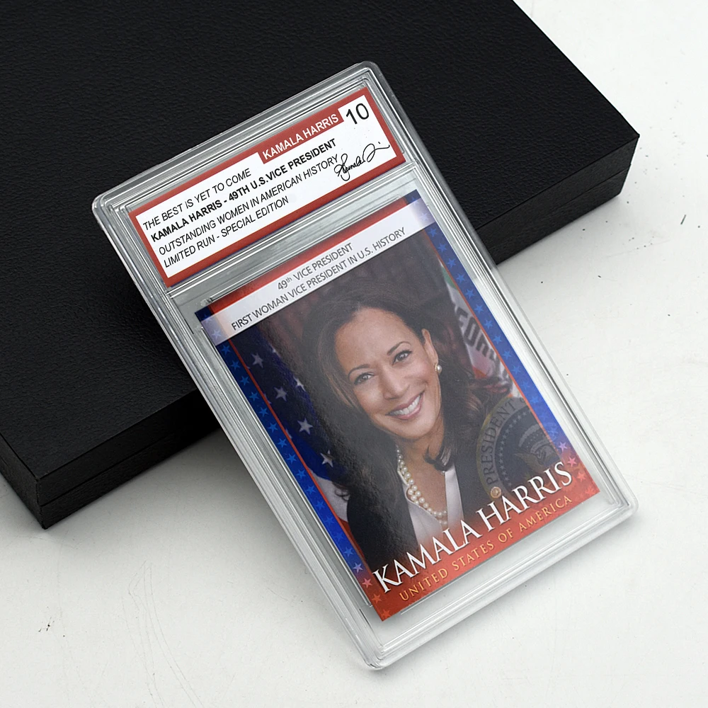 US 49th Vice President Kamala Harris Paper Rating Card in Shell Outstanding Female Representative 2024 Fans Collectibles