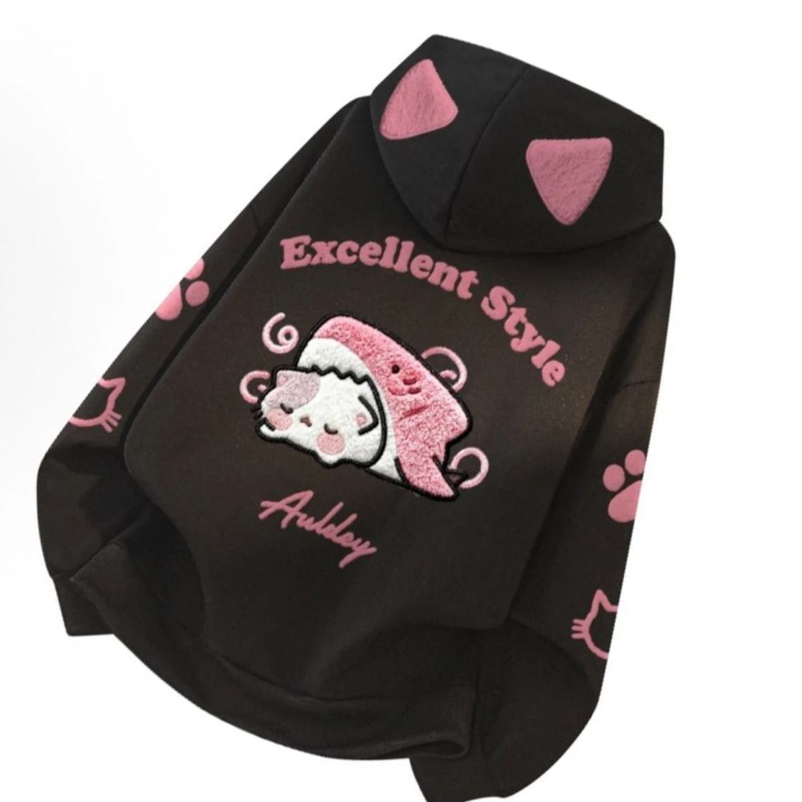 2026 Couples Hooded Printed Hoodies Women American Trendy Brand Creative Cat Claw Printed Student Top Coat - view 6