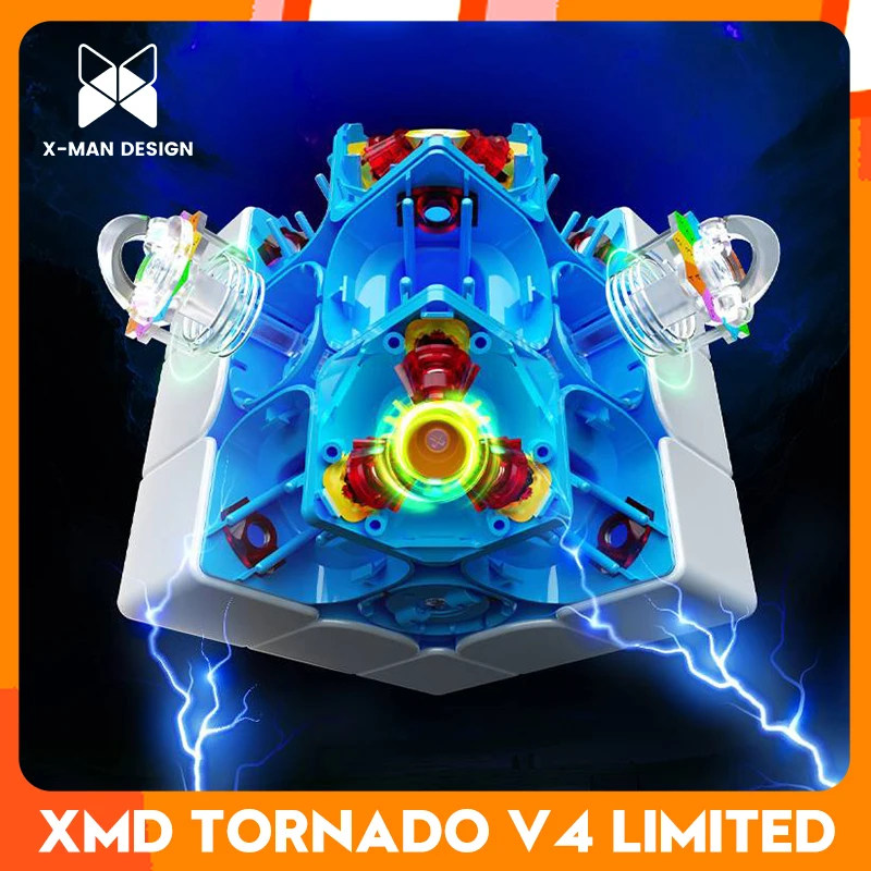 [CubeFun]QiYi X-Man LanLan Tornado V4 Flagship 3x3 Magnetic Magic Speed Cube XMD Limited Edition Puzzle Professional Toys Gifts