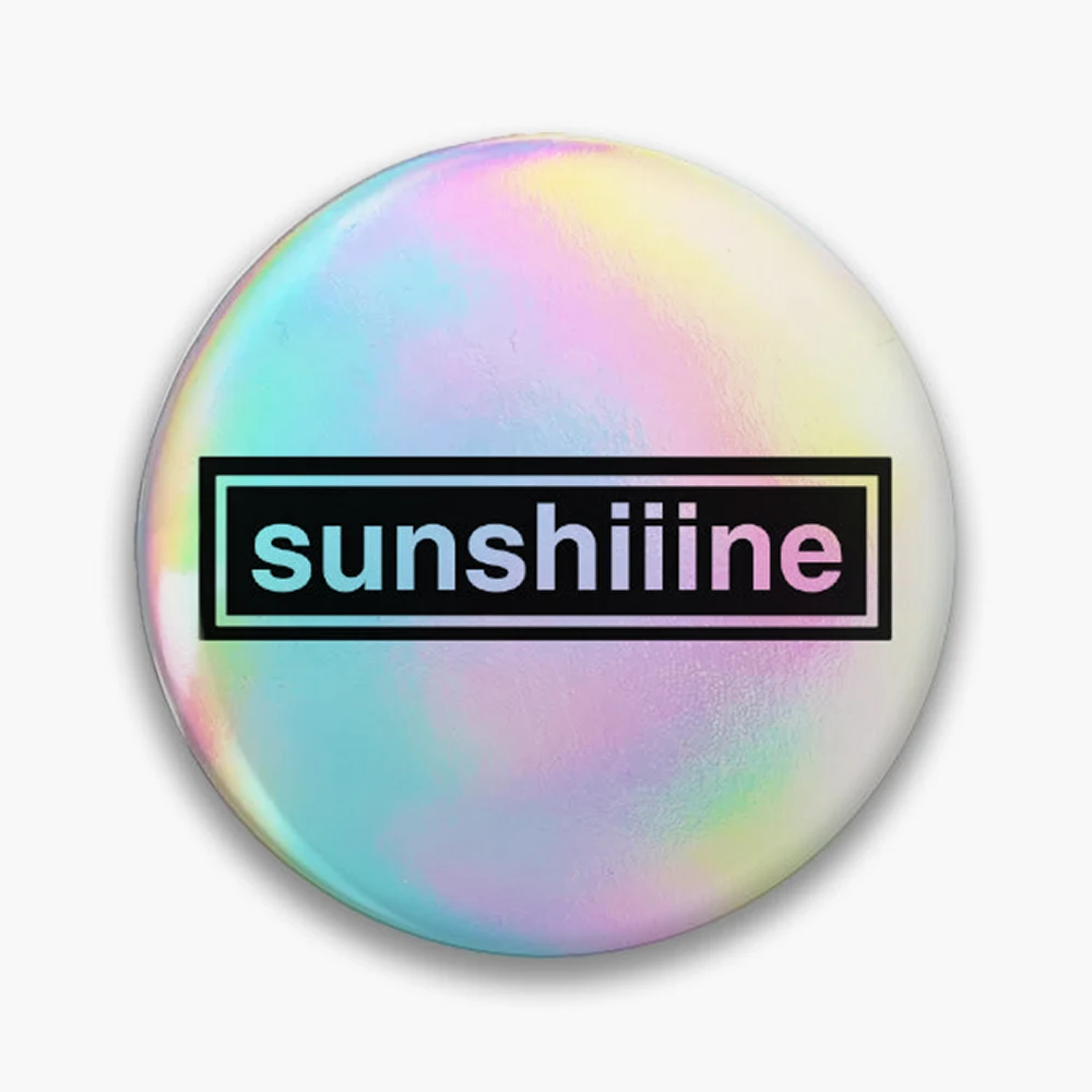 Sunshiiine Pin Holographic Star Heart Pin Brooches Laminated Button Fashion Accessory