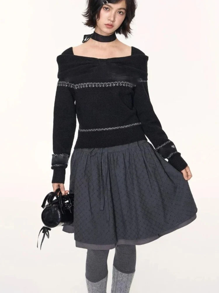 2025Faldas Mujer De Moda Chic Damesrok A-lijn Hoge Taille Losse Jupe Vintage Slanke Taille Koreaanse Saia Bandage Geruite Rokken