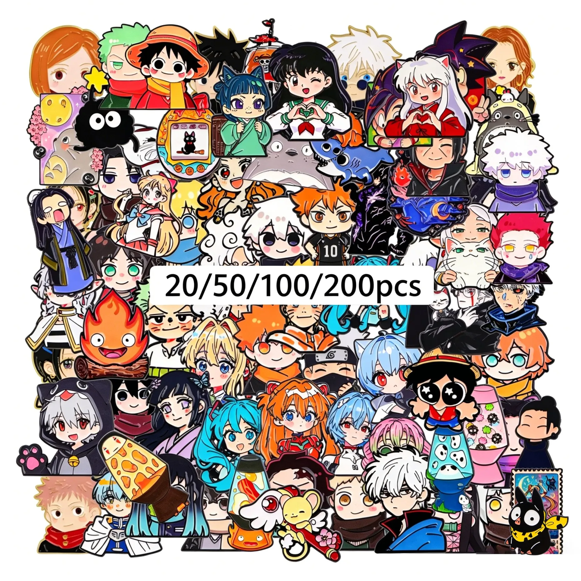 20/50/100/200 Stück Zufällig Gemischte Anime Emaille-Pins Set Broschen Abzeichen Sammlung Geschenke Cosplay Zubehör