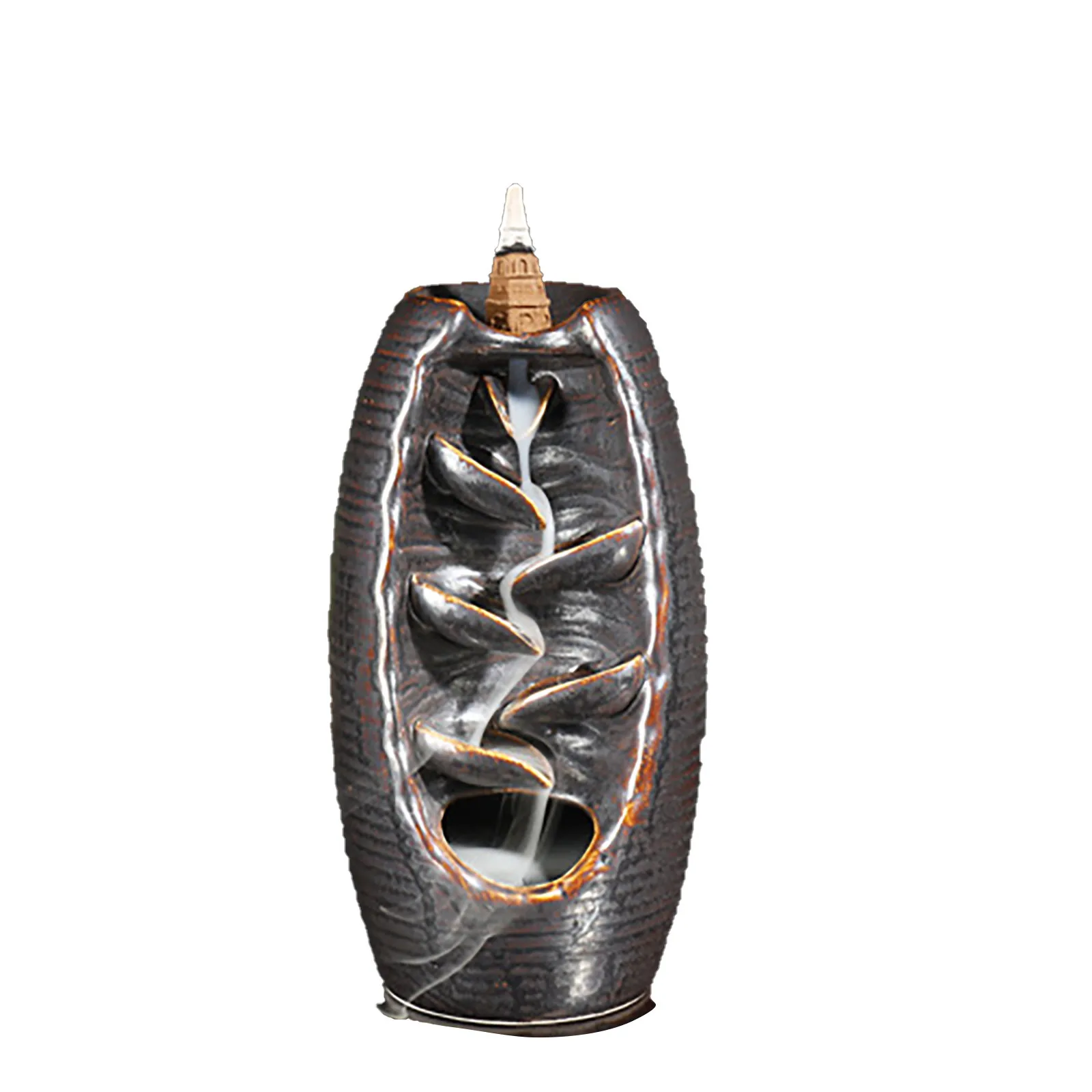 Ceramic Backflow Incense Holder and Burner Waterfall, Aromatherapy Diffusers Ornament For Living Room Home Decor Zen Decor view 5