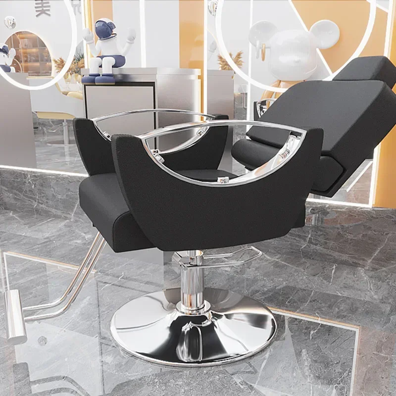 Silla de barbero de lujo para hombres, equipo personalizado de maquillaje, reclinable de belleza, Kapperstoel decorativo