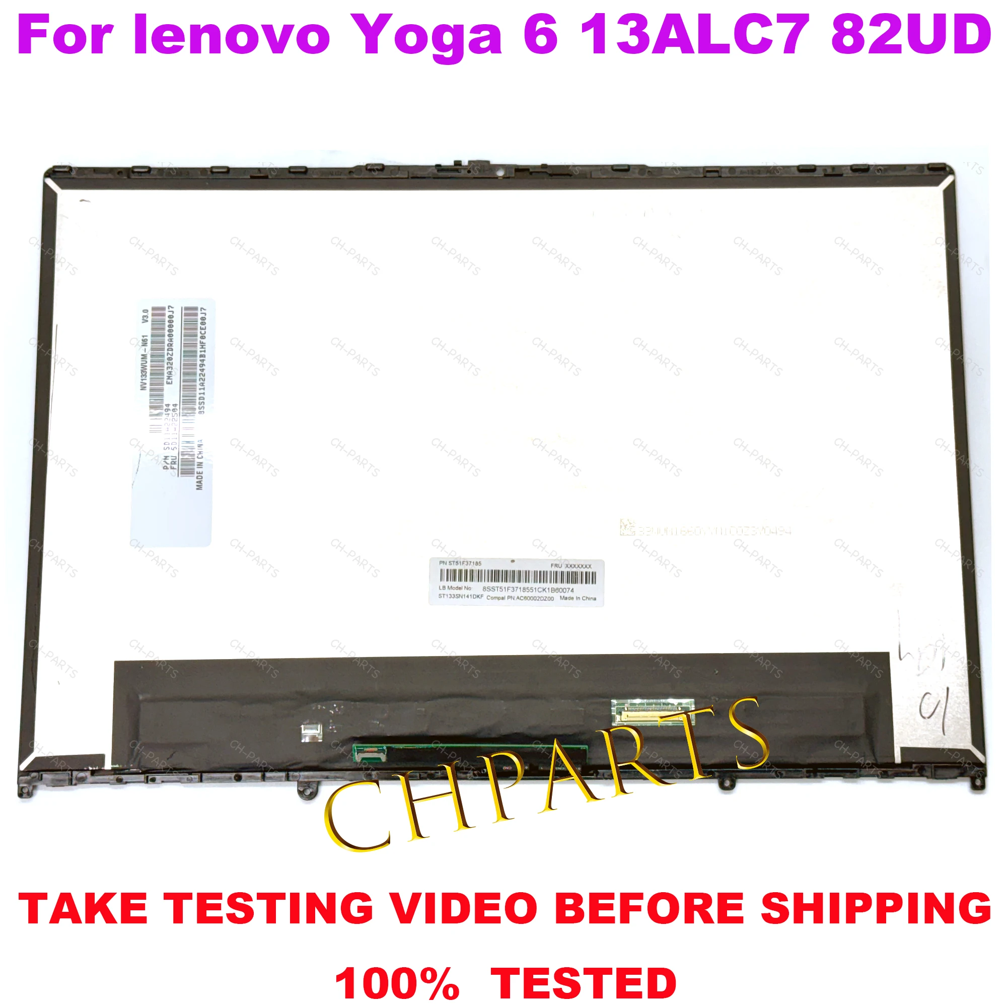 

5D10S39766 для Lenovo Yoga 6 13ABR8 Дисплей 6-13ALC7 ЖК-дисплей с цифровым преобразователем сенсорного экрана в сборе 6-13 Сменная панель