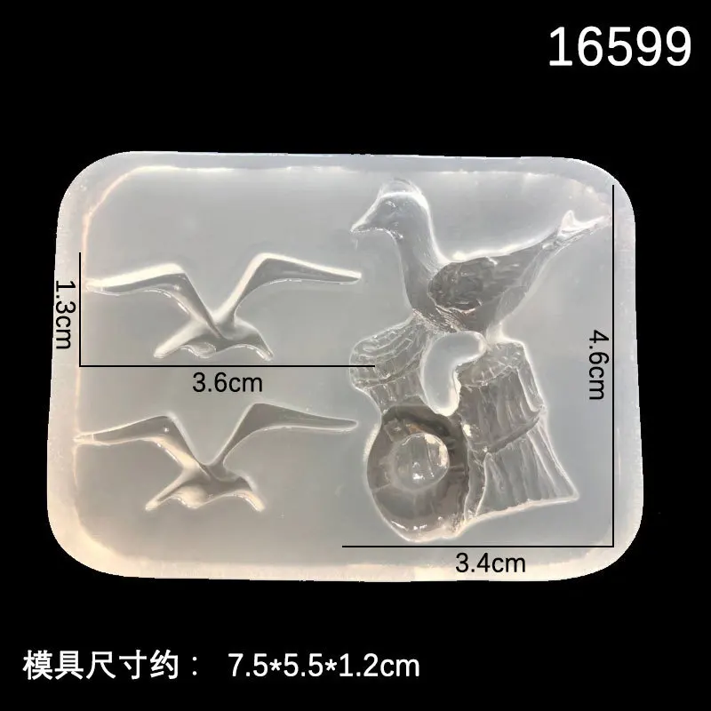 Silicone mold in the shape of seagulls and pigeons made of epoxy resin suitable for pendant pendant accessory keychain