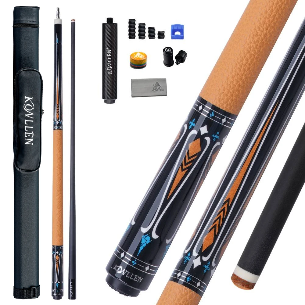 

KONLLEN Carbon Fiber Pool Cue Stick 58-inch Professional Pool Sticks for Adults Low Deflection Pool Cue Billiard Cues