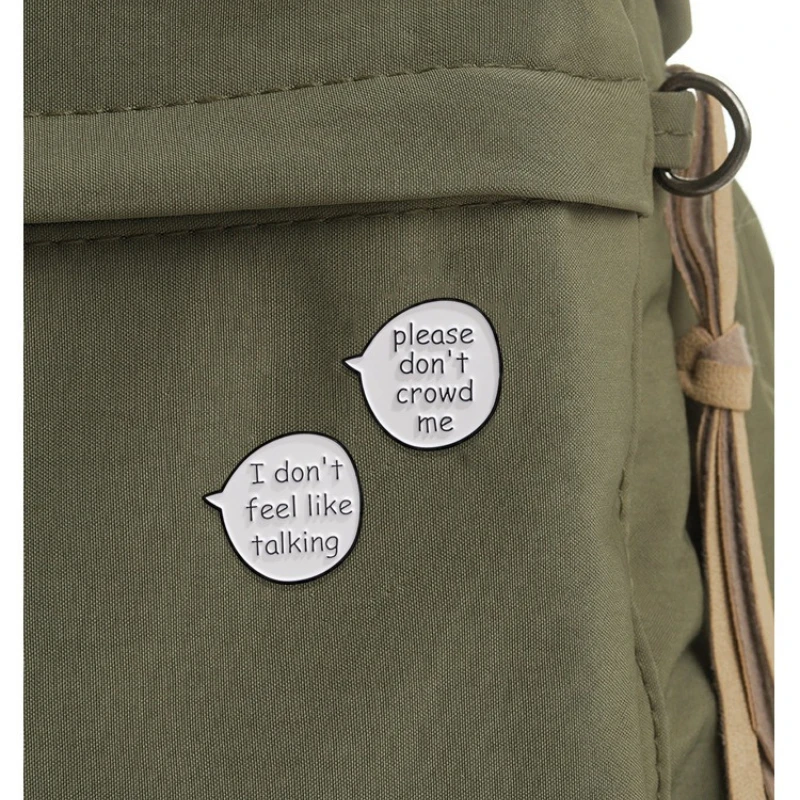 Unisex Fashion Casual Commute English Letter Alloy Brooch Simple Short Bubble Shape Badge Pin DIY Clothing Bags Hat Accessories