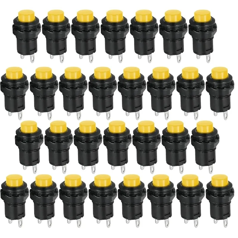 

30 шт. 12 мм желтый мини-мгновенный кнопочный переключатель DS-428 круглый кнопочный переключатель самоблокирующийся переключатель с фиксацией переменного тока 250 В/1,5 А 125 В/3 А