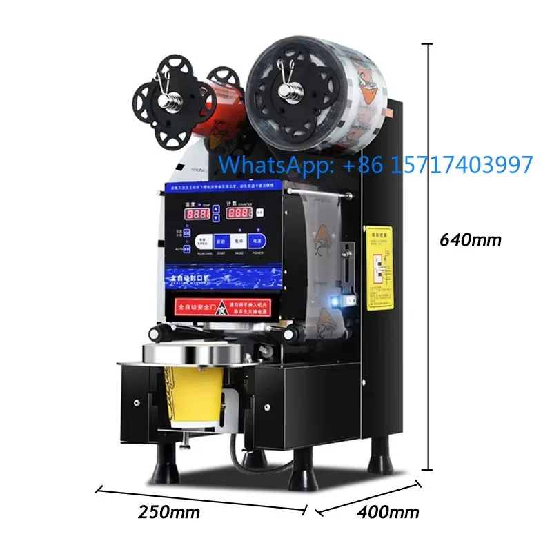 New Designs Automatic Commercial Sealer 90 95 98mm Bubble Tea Sealing Machine Babo Sealer Machine Milk Tea Cup Sealing Machine