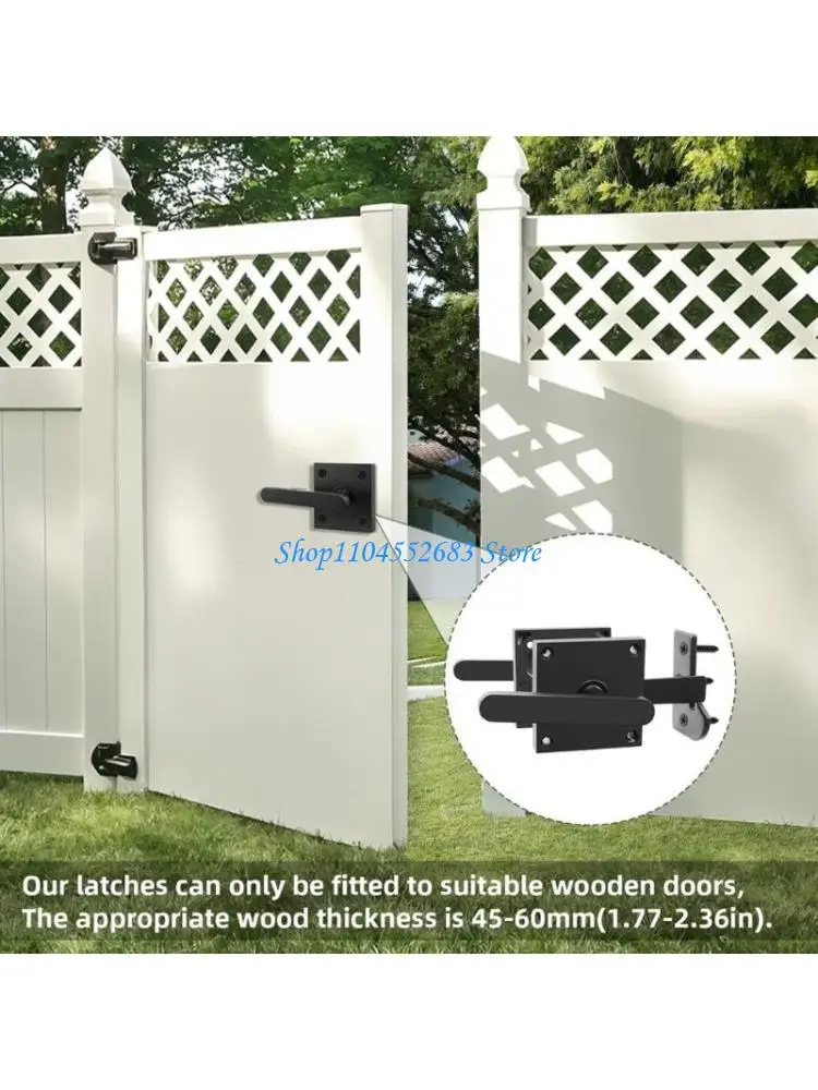 

Y6GD Heavy Duty Swinging Door Latches Practical Fence Lock Double Side Gate Latches Hardware for Shed, Backyard, Garden