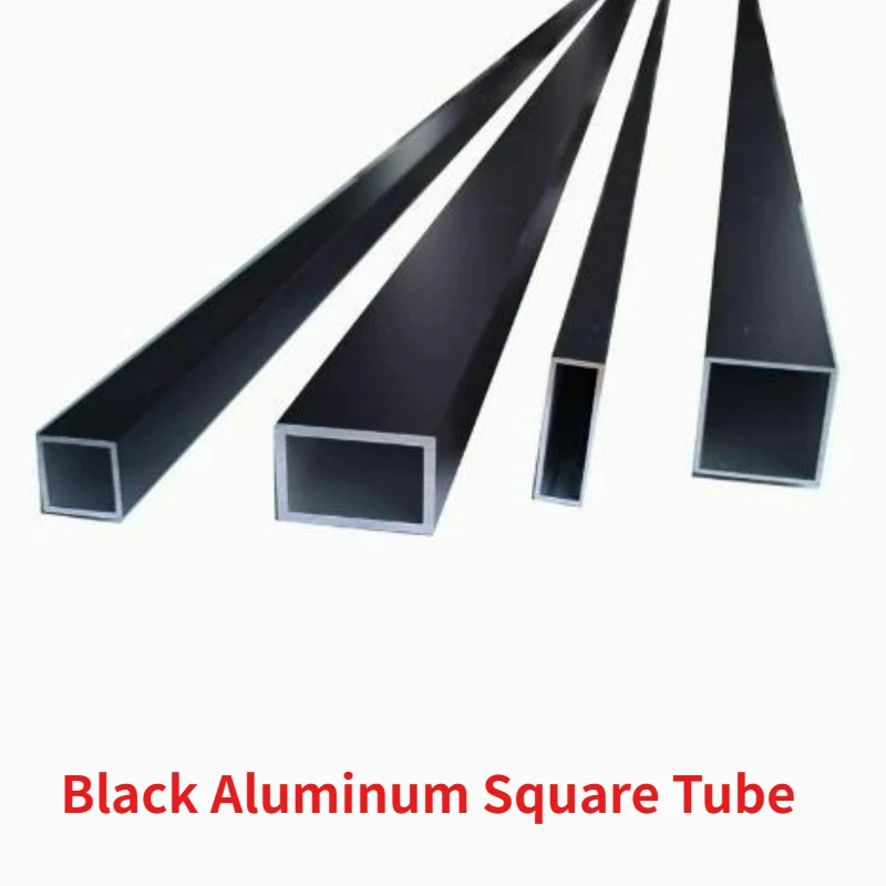 2pcs Aluminum Square Tube Black Color Profile 8x8mm~30x30mm Rectangular Pipe High Strength Durable DIY Furniture