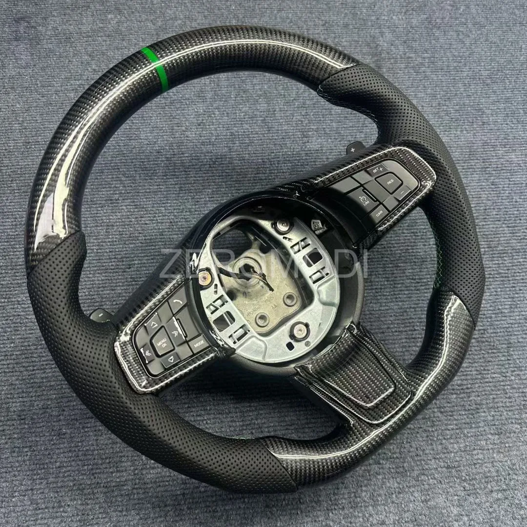 For Jaguar XE XJ XJL XF F-PACE Carbon Fiber Steering Wheel Type D Sports Modification Perforated Leather