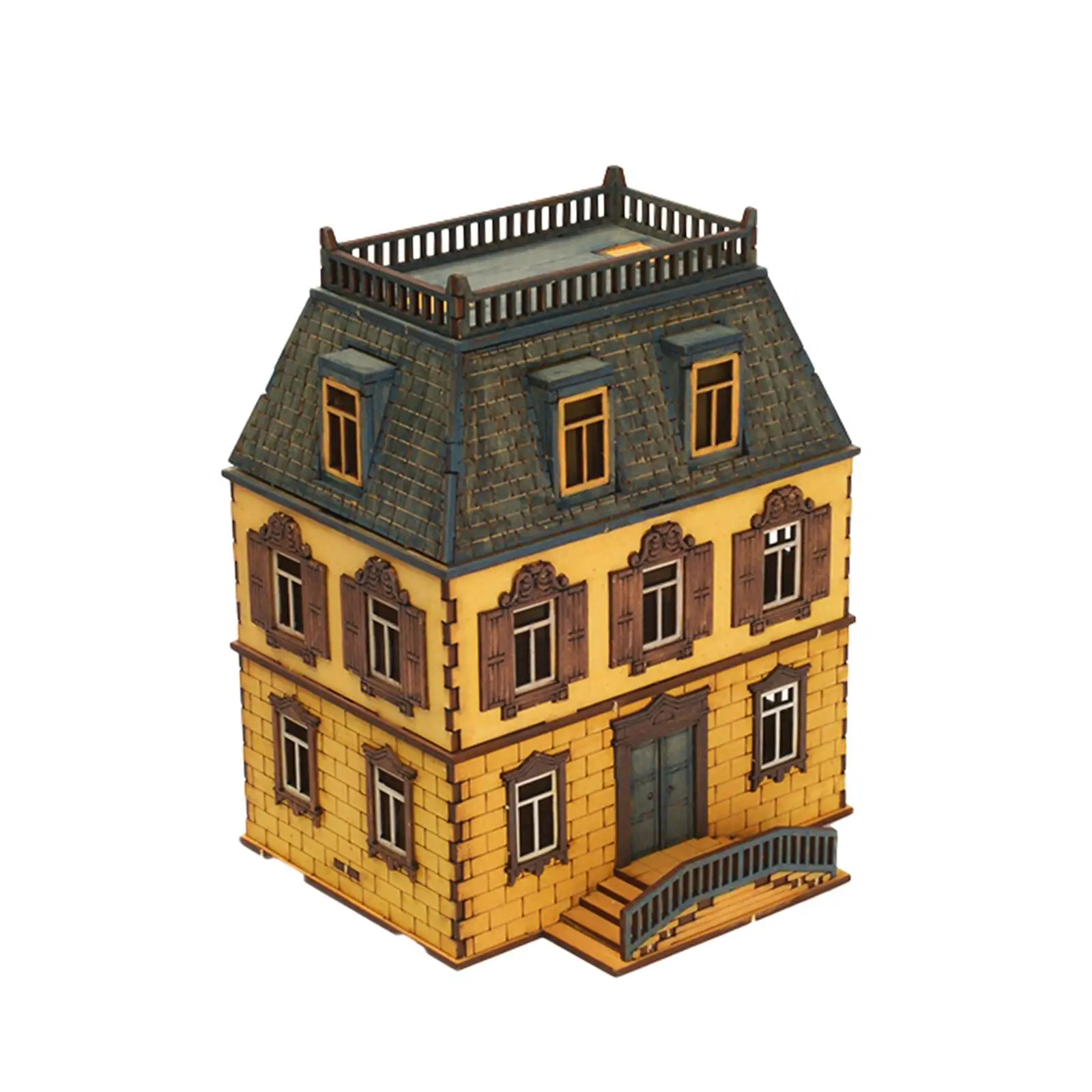 1:72 Scale Wooden House Model 3D Puzzle Unique Handicraft Self Assemble for Boys Girls Adults Kids Landscape Layout Unique Gifts