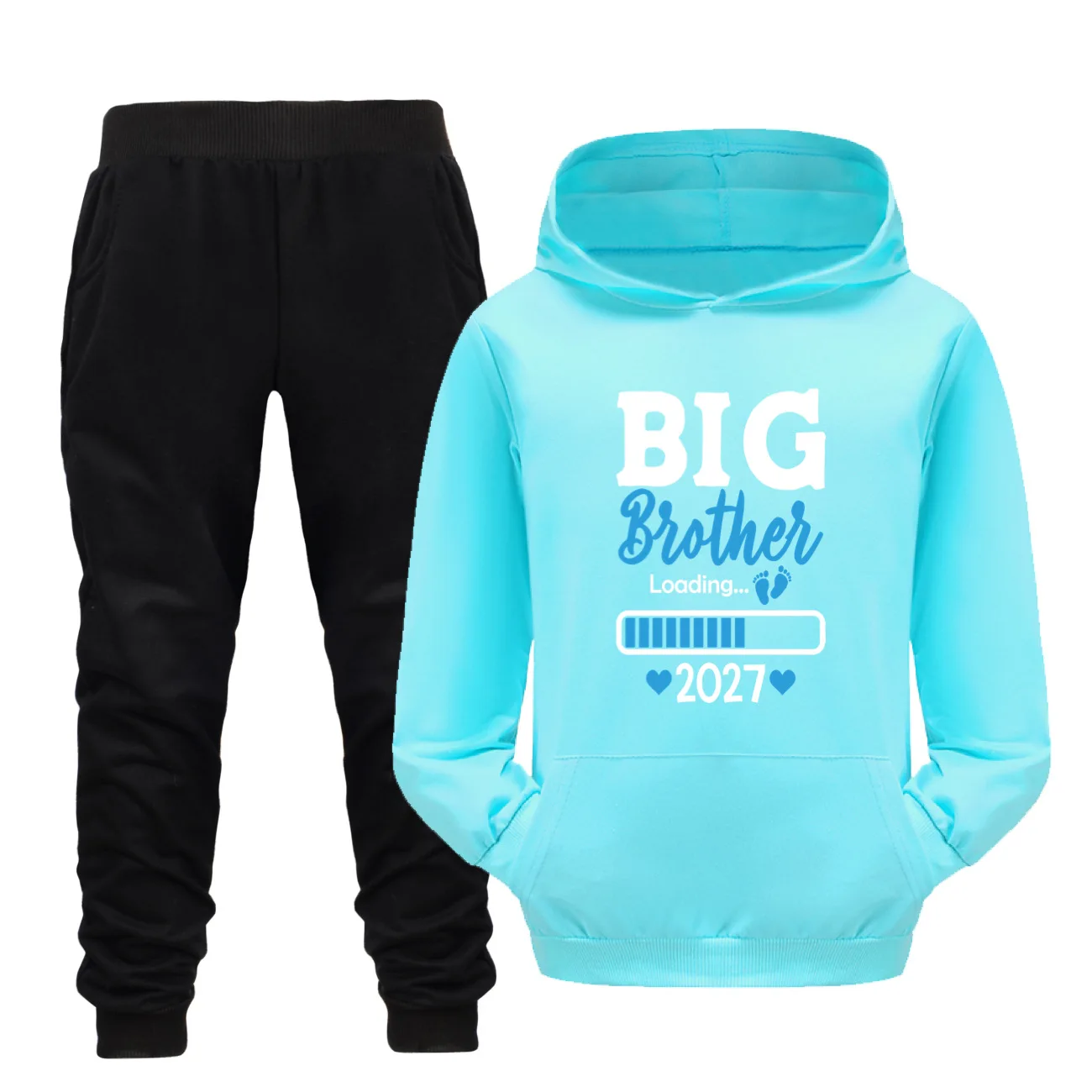 Big Brother Reality Show Loading Number 2027 Hooded Boys And Girl Sweatshirt With Bag Children Hooded Sweatshirt Casual Set