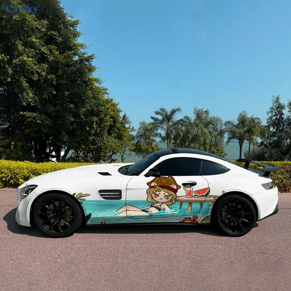 

Pirate Lion Sea Swimming Car Vinyl Wraps Decal Self-adhesive PVC Sticker Suitable for Trucks SUV Decor Auto Accessories Gift