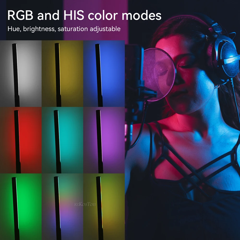 65CM LED RGB Video Light Baton Remote Control 3000K-6000K 39 Colors Studio Photo Lighting Bar For Youtube TikTok Vlog