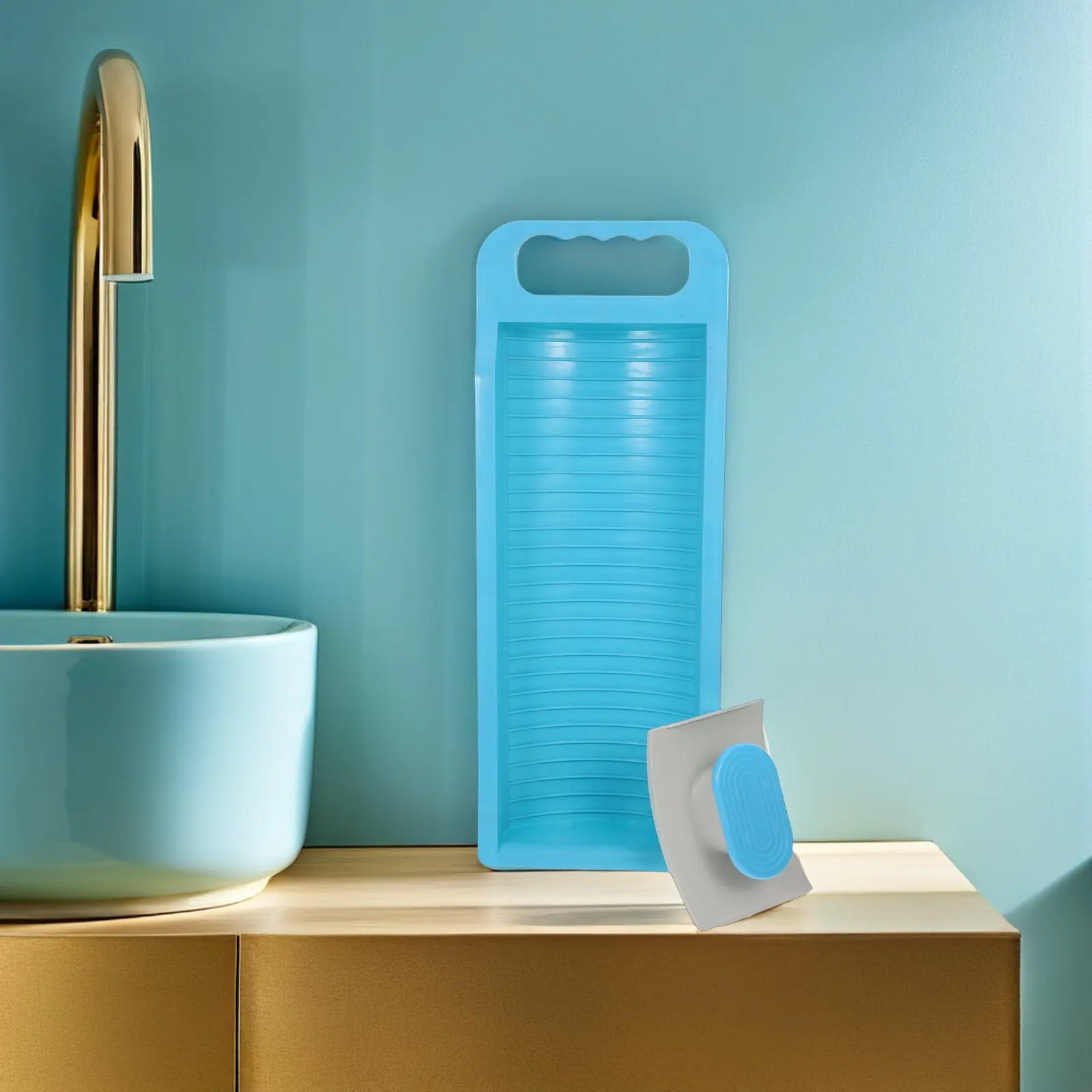 

Mini Washboard for Hand Washing Clothes Portable Travel Washing Board Non-Slip Plastic Laundry Scrubbing Board Hanging Design