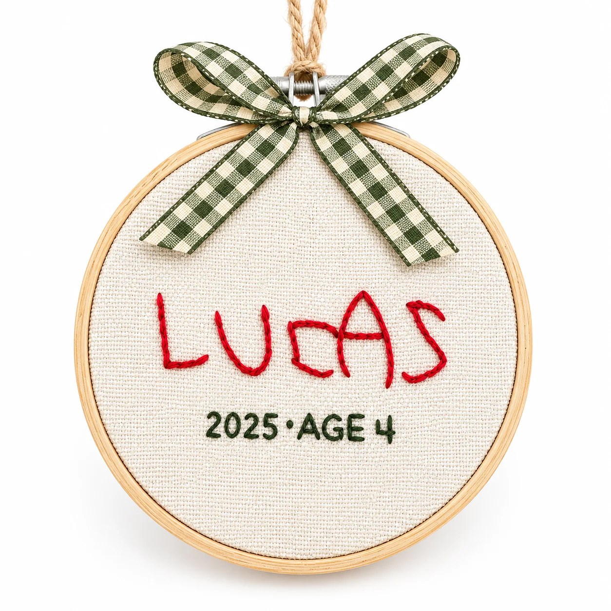 Custom Handwriting Embroidery Hoop Christmas Ornament Stitched Keepsake Ornament Custom Handwritten Name Christmas Tree Decor