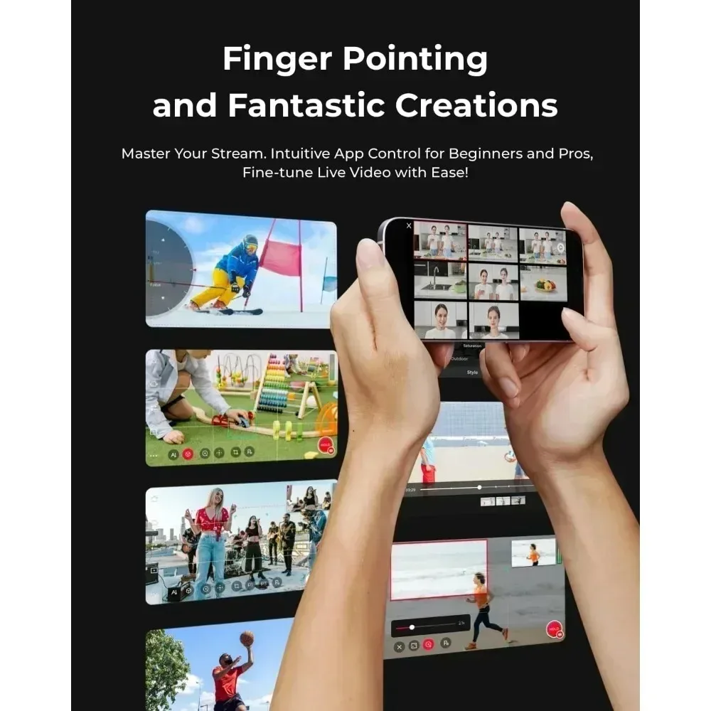 OBSBOT Tail Air NDI kamera strumieniowa 4K AI śledzenie kamera PTZ HDMI/USB-C/bezprzewodowa kamera internetowa kamera wideo transmisja na żywo obsługa aplikacji