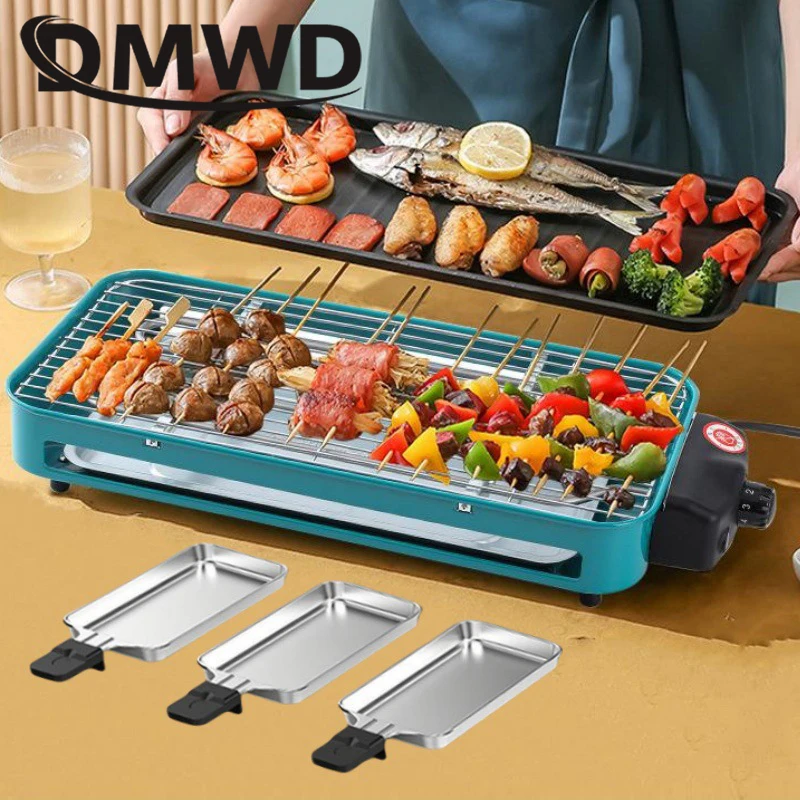 Máquina eléctrica para parrilla de Raclette de 110V/220V, plancha sin humo, sartén antiadherente para hornear, horno para hornear, barbacoa al aire libre, estufa para brochetas