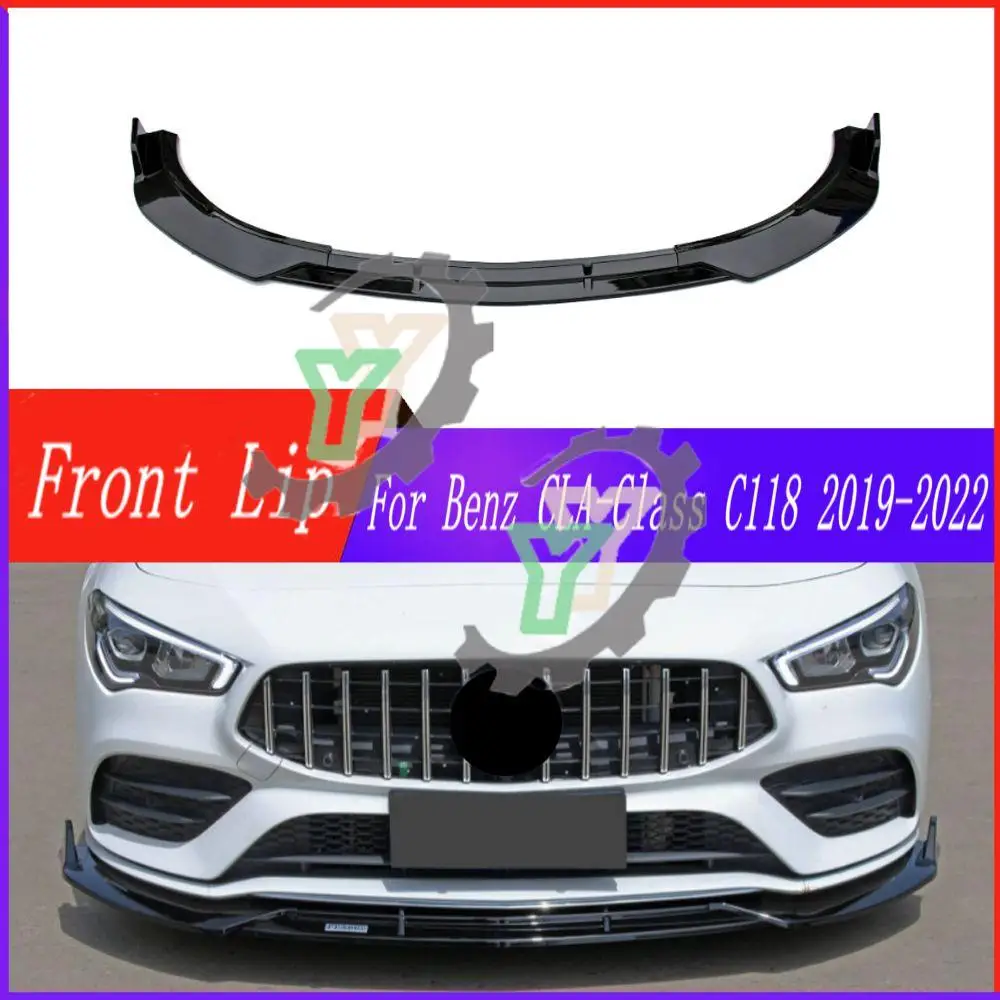 

Car Front Bumper Lip Chin Spoiler Deflector Guard Decoration Accessories For Mercedes-Benz CLA Class W118 C118 2020 2021 2022+