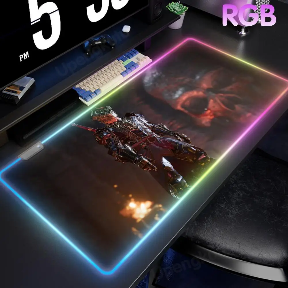 B_baldurs G_gate 3 Mouse Pad RGB Gaming Mouse Pad Custom Desk Mat Mouse Pad Student Writing Pad Alfombrilla Escritorio Pc Setup