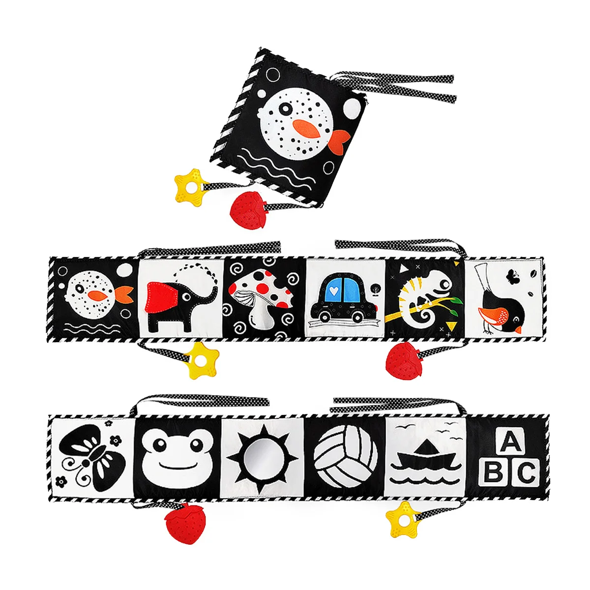 Libro di stoffa per pesciolini per bambini, libro di stoffa tattile a tema multiplo, libro per bagnetto per bambini, resistente alle rughe, lavabile