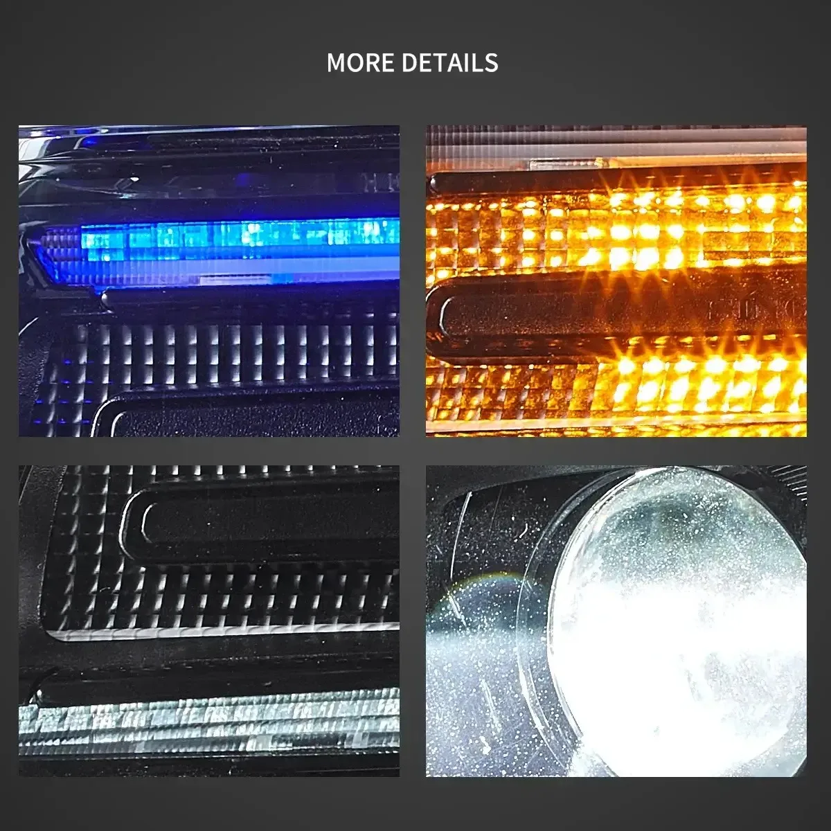 Vland 2014-2022 Grand Cherokee (WK2) LED Headlights With Startup Animation/ Blue DRL