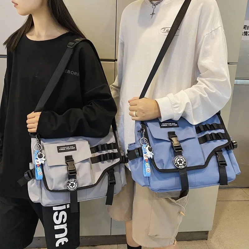 Canvas Crossbody Bags for Women 2024 Nylon Men Postman Student Shoulder Messenger Bag Large Satchel Fashion Bookbag Big Handbags