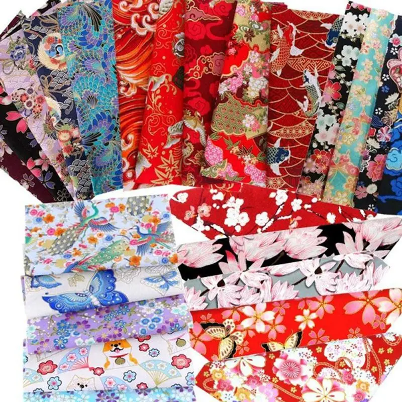 40Pcs/Set DIY Handmade Cloth Cotton Fabric Fabric Wrapping Cloth Quilting Fabric For Patchwork Sewing Craft Japanese Style
