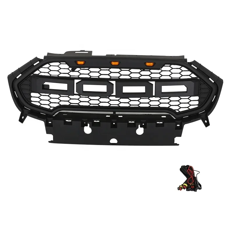 Perfect replacement front upper radiator grille with LED lights modifying fit for FORD ECOSPORT 2016-2019