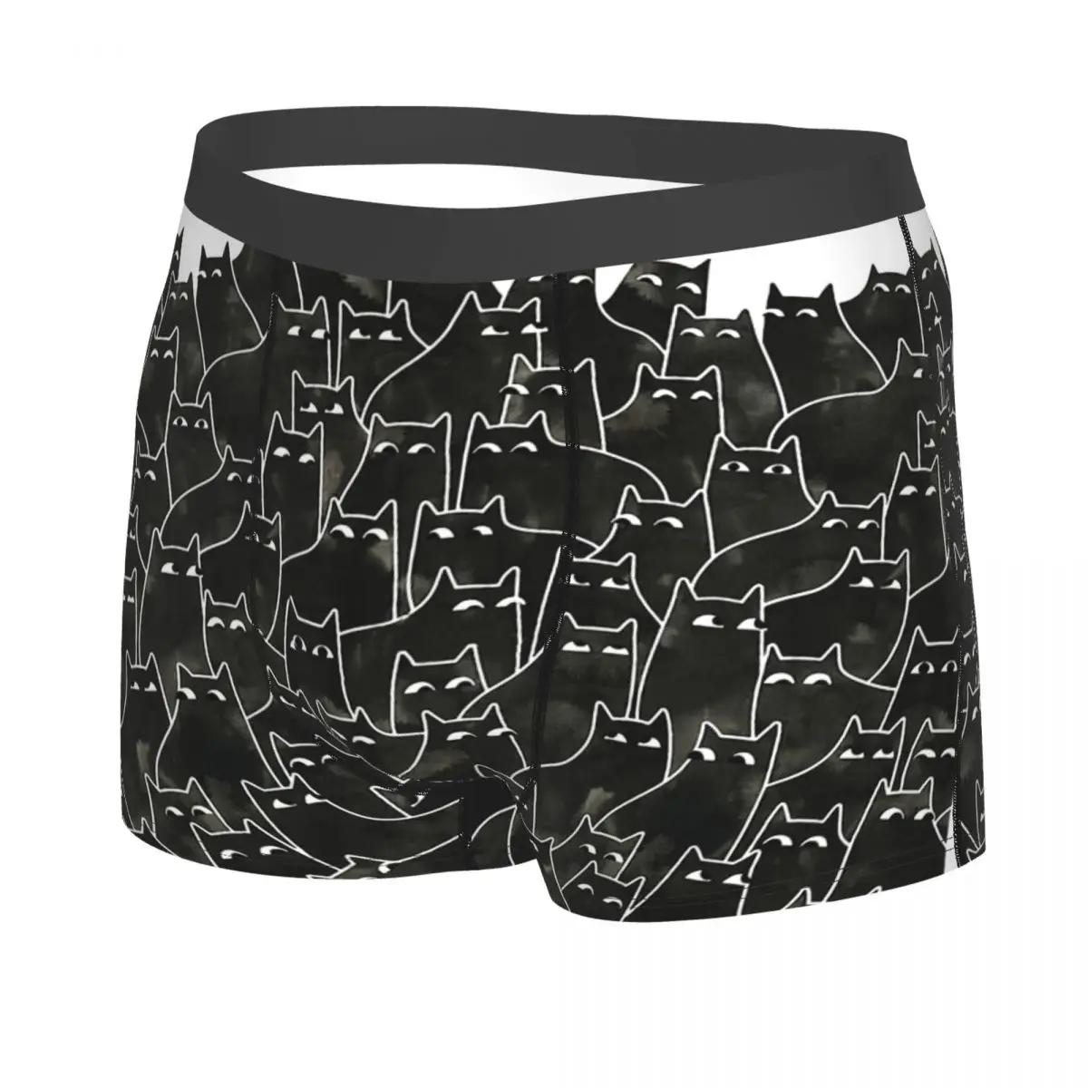 Calzoncillos Bóxer con estampado de gatos para hombre, ropa interior transpirable de alta calidad, ideal para regalo