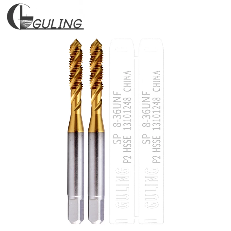 HSSE With Tin Spiral Fluted Tap UNC UNF UNS 3/16 5/16 1/4 - 18 20 40 10-32 10-36 10-48 10-24 12-28 12-32 12-24 Screw Thread Taps