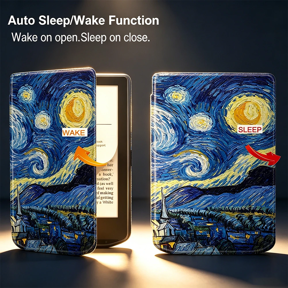

Van Gogh Starry Night E-Reader Case - Shockproof Protective Cover for Kindle/Kobo