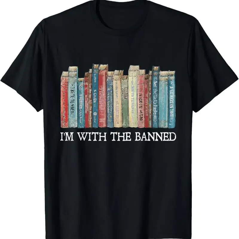 I'M With The Banned Read Books Bookworm T Shirt
