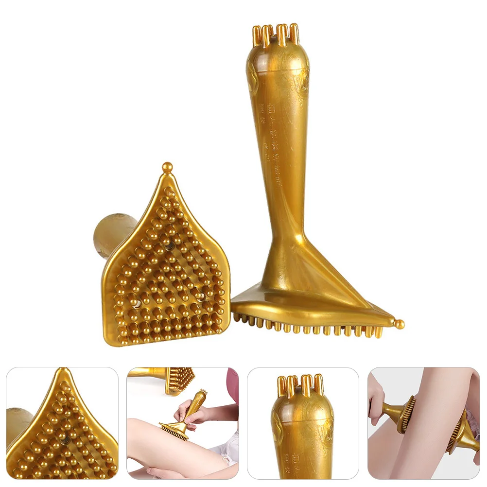 

2Pcs PVC Comb Massage Brush for Scalp Back and Body Gua Sha Tool Slimming Cellulite Relief Meridian Therapy Women Health Care