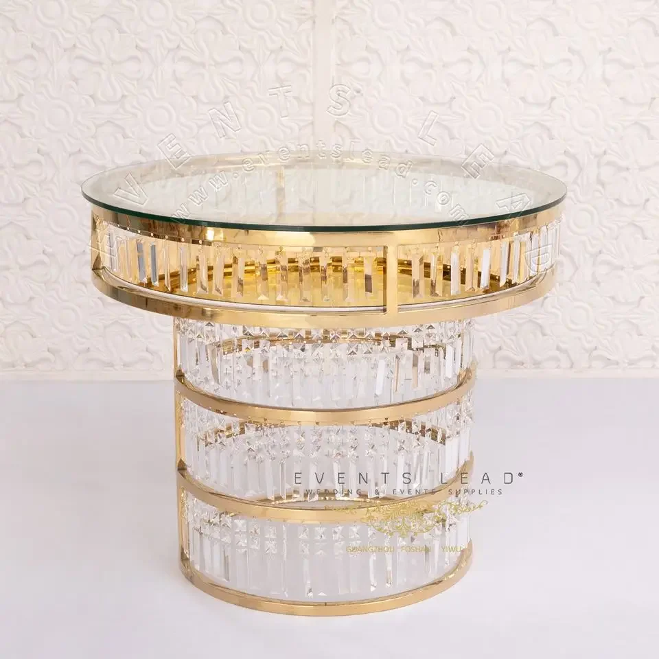 

Luxury Gold Stainless Steel New Design CYBELE Crystal Cake Table Wedding