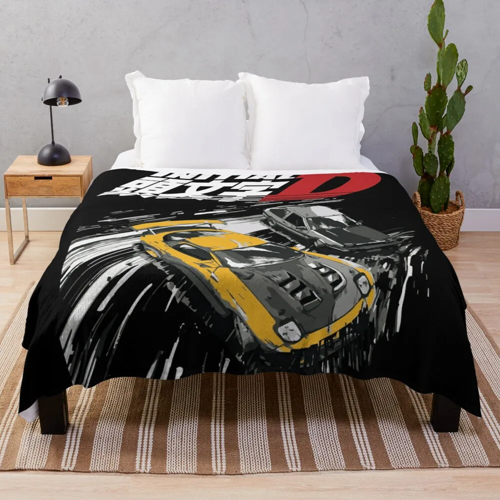 Initial D - Mountain Drift Racing Tandem AE86 vs FD rx-7 Throw Blanket Custom Thermal Sofa Throw Blankets