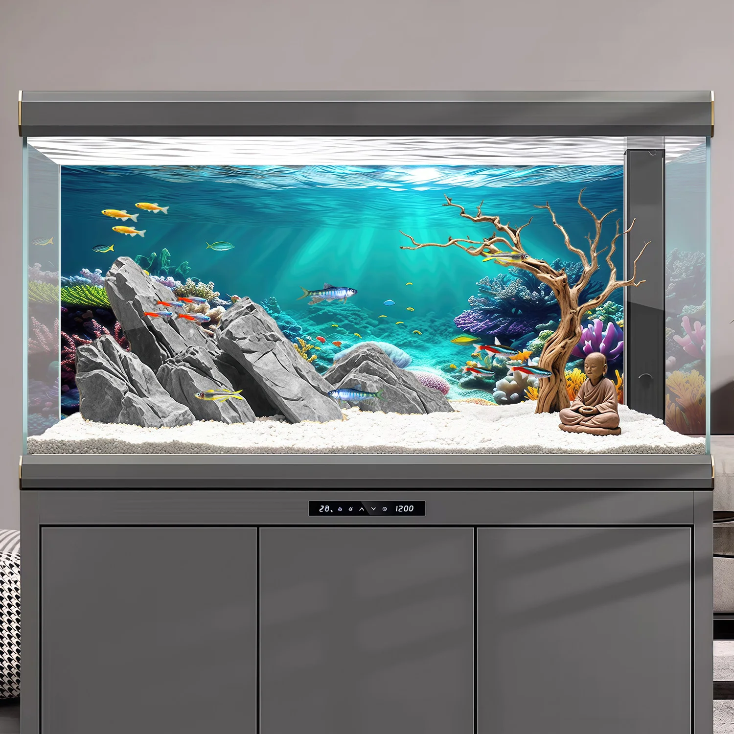 Aquarium Fish Rainbow - Rainbow coral，fish tank background painting, aquarium