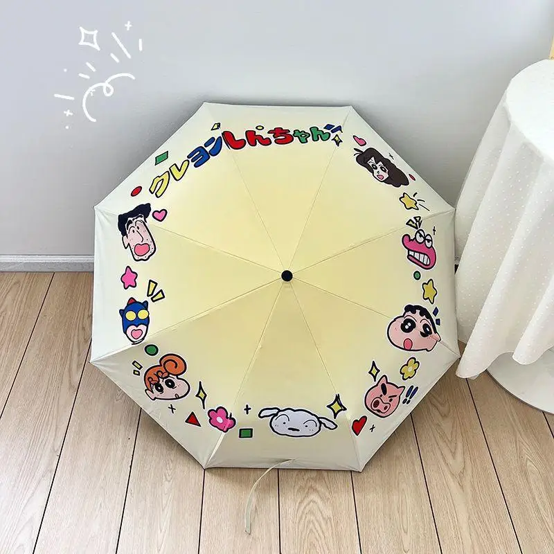 Kawaii Crayon Shin-Chan Umbrella Fully Automatic Folding 8-Bone Sun Protection Parasol Portable Anti-Uv Three-Fold Sun Umbrella