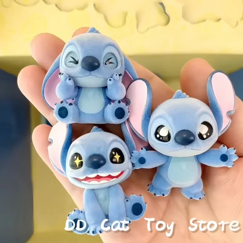 

New Genuine Toptoy Disney Stitch Mini Velvet Series Stitch Flocking Blind Bag Kawaii Stitch Emotions Action Figure Surprise Bag